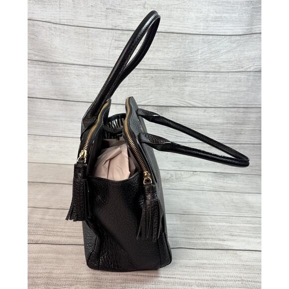 Kate Spade Southport Avenue Lydia Black Leather Large Satchel Shoulder Bag Purse - Picture 4 of 14